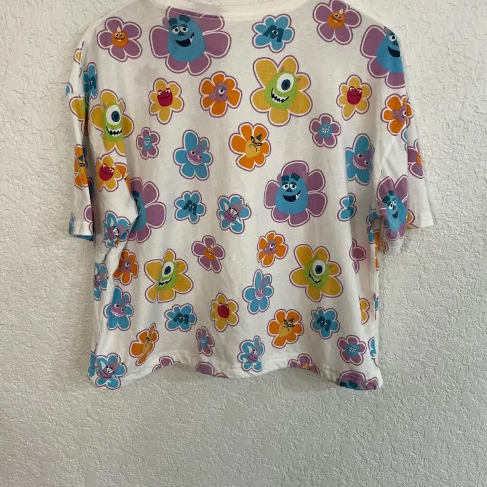 Disney Parks "Monsters, Inc." Floral Cinch-Hem T-Shirt - Picture 4 of 5